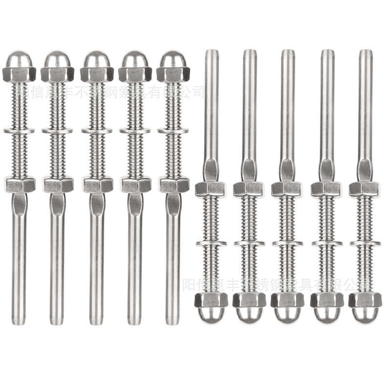 亚马逊DIY钢丝绳直杆快速接头 电缆工程配件316 1/8电缆接头