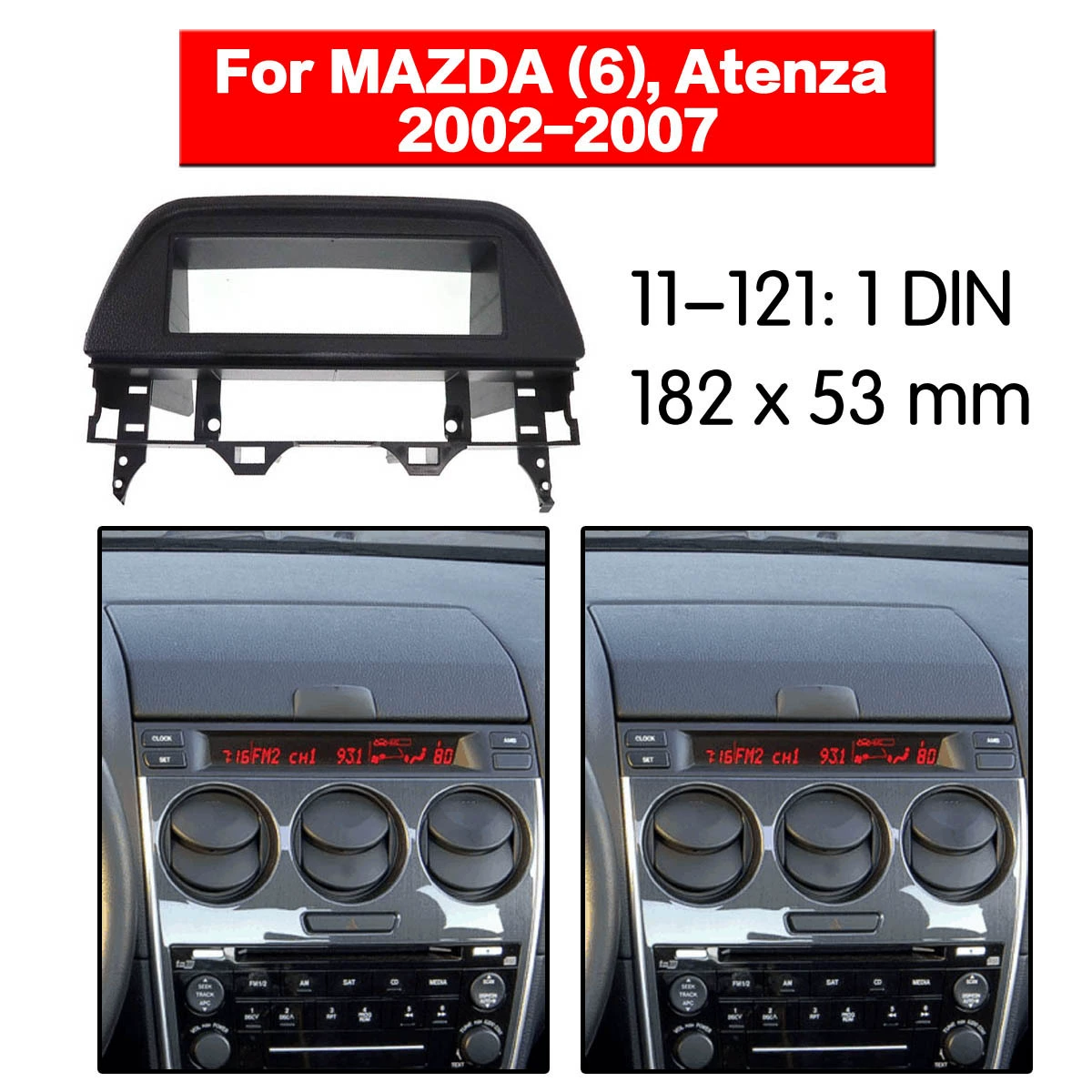 Подходит для 2002-2007 Mazda 6/ Atenza навигационный кронштейн Модифицированная рама поверхности главной панели