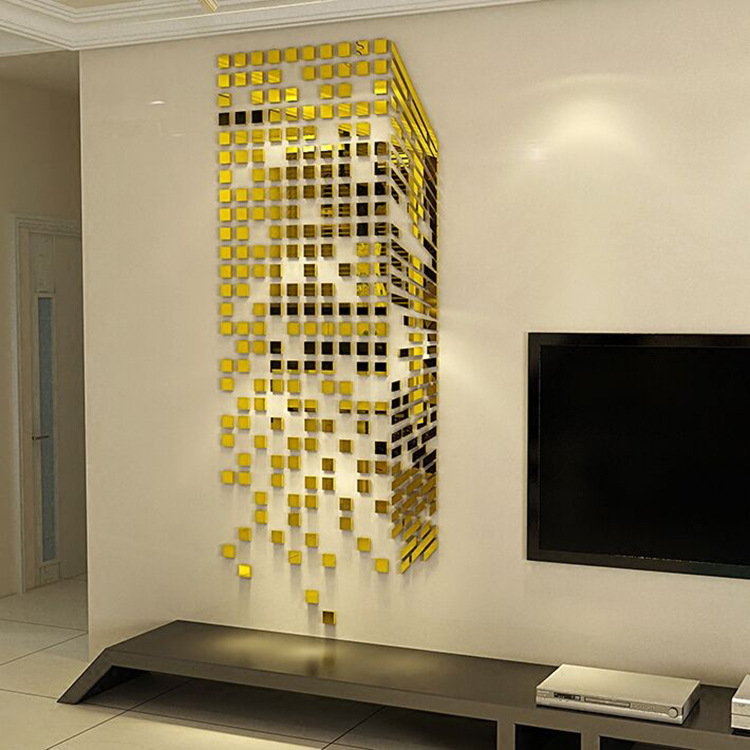 3d Acrylic Mirror Wall Stickers Mosaic Decorative Mural Home Decor_voghion.com