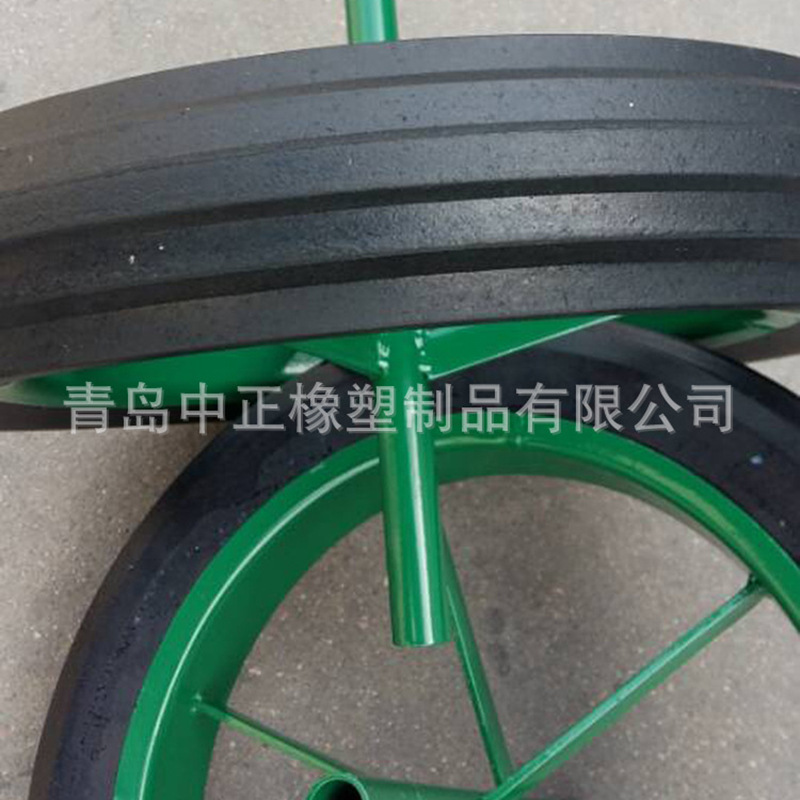 供应14*4优良胶粉轮 实心轮 手推车轮子 青岛厂家加工制作