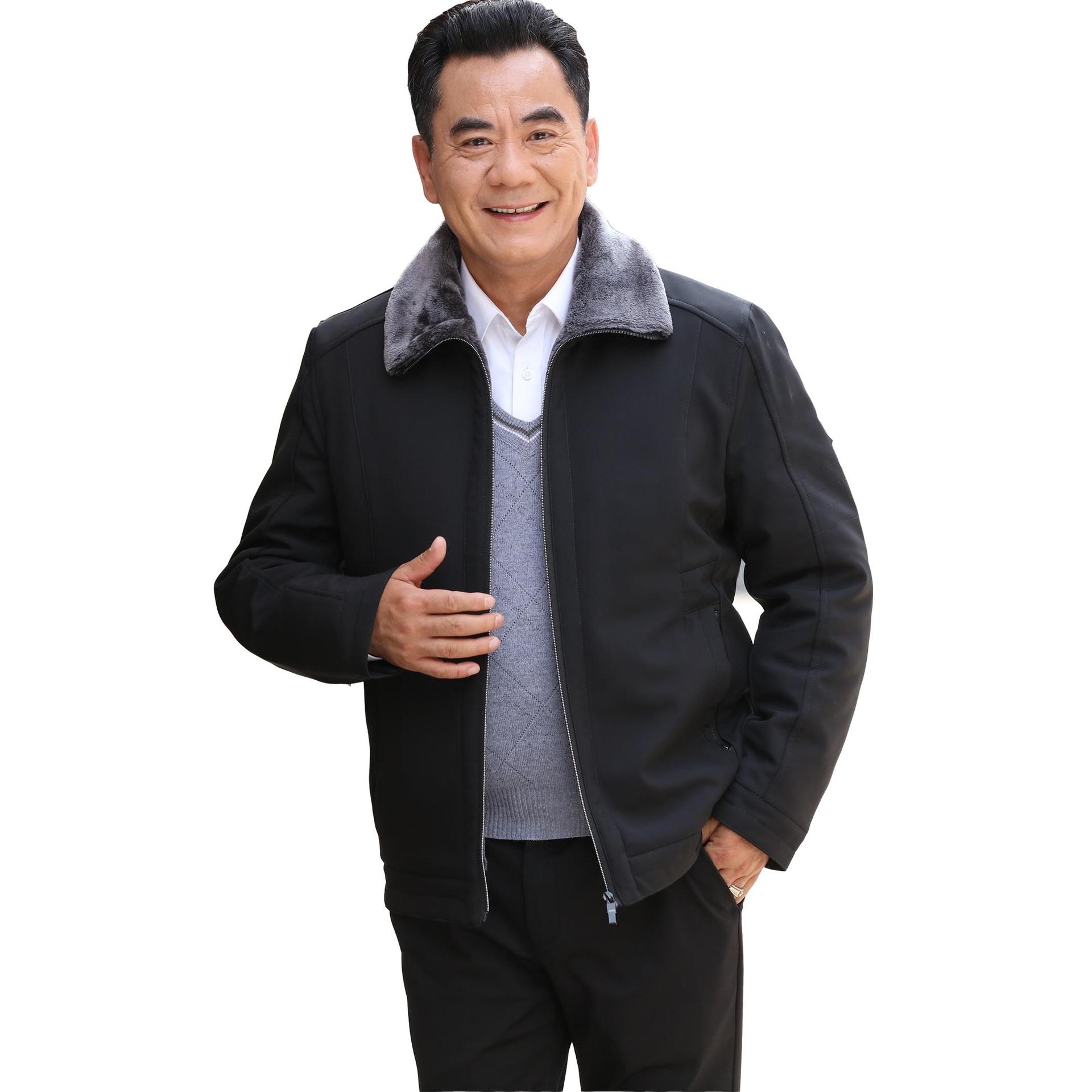 Papá abrigo de invierno de mediana edad forrado de lana engrosado de mediana edad y ancianos 60-80 años ropa de invierno abuelo chaqueta vieja acolchada de algodón