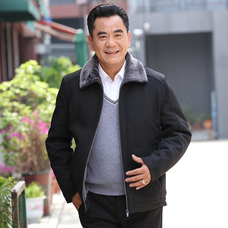 Papá abrigo de invierno de mediana edad forrado de lana engrosado de mediana edad y ancianos 60-80 años ropa de invierno abuelo chaqueta vieja acolchada de algodón