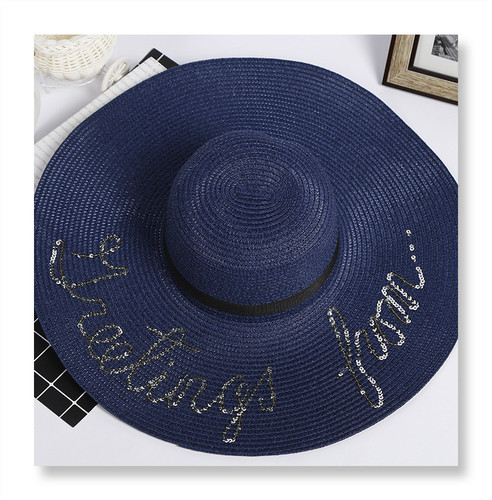 Korean Style Sun Hat for Women, Andy Style with Wide Brim, Embroidered Beach Hat, Sparkling Grass Hat, Summer Sun Hat, Wholesale