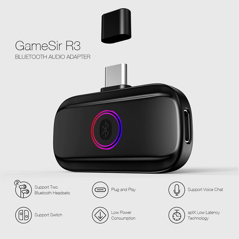 Адаптер-приёмник Bluetooth для наушников и аудиопередатчик для Nintendo Switch (GaiShi XiaoJi R3)