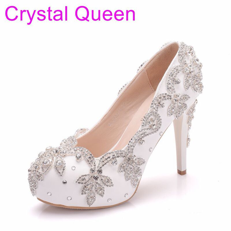 11cm High Heels Foreign Trade Large Size Waterproof Platform Single Shoes Women's Stiletto Heel Round Toe Rhinestone Wedding Shoes Bridal Shoes 11cm High Heels Foreign Trade Large Size Waterproof Platform Single Shoes Women's Stiletto Heel Round Toe Rhinestone Wedding Shoes Bridal Shoes