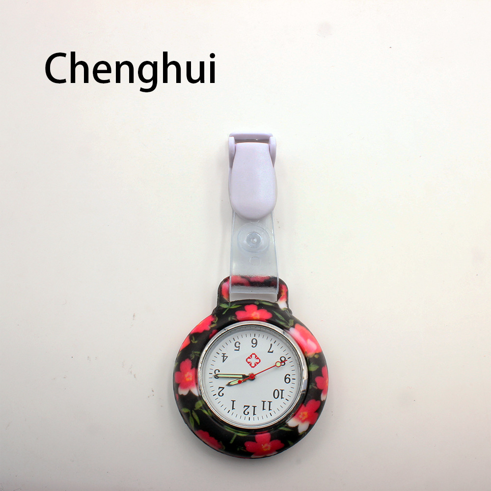 in stock Silicone Quartz Nurses' Watch Hospital Supplies Girl's Watch Pocket Watch Chest Watch One Piece Small Watch Luminous Nurses' Watch