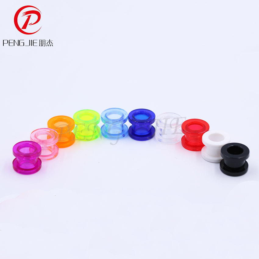 Personalizado de moda colorido transparente hueco acrílico oído expansor joyería oído expansor