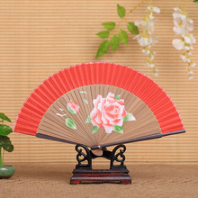 头青喷绘扇  多款花鸟 美女图 高档女扇 珠光柄喷绘丝绸扇子 折扇