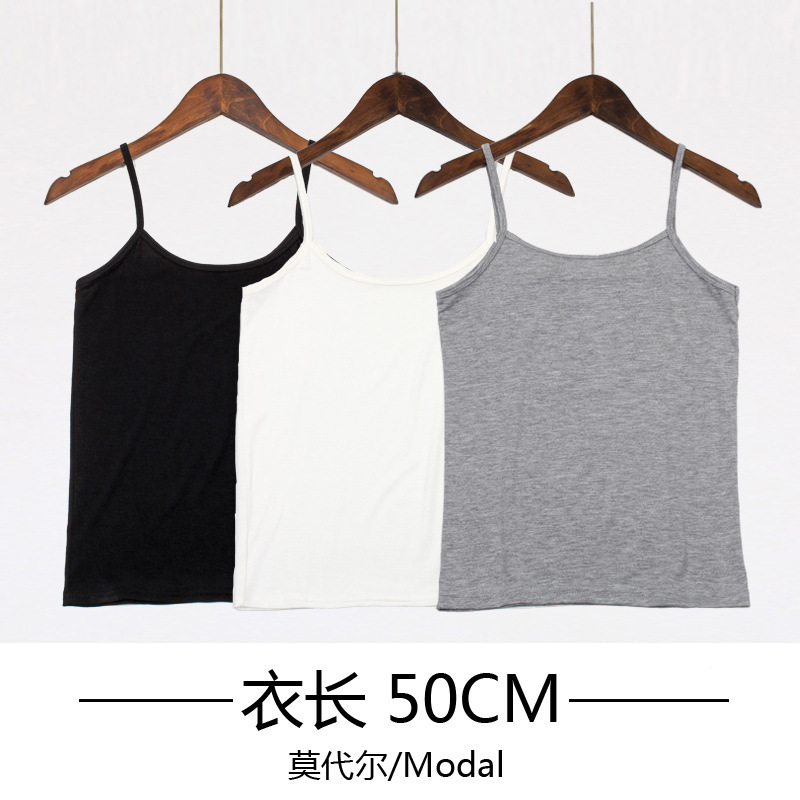 Camisole women's modal anti-exposure short slim fit all-match Basic popular gray women's bottoming shirt Camisole women's modal anti-exposure short slim fit all-match Basic popular gray women's bottoming shirt