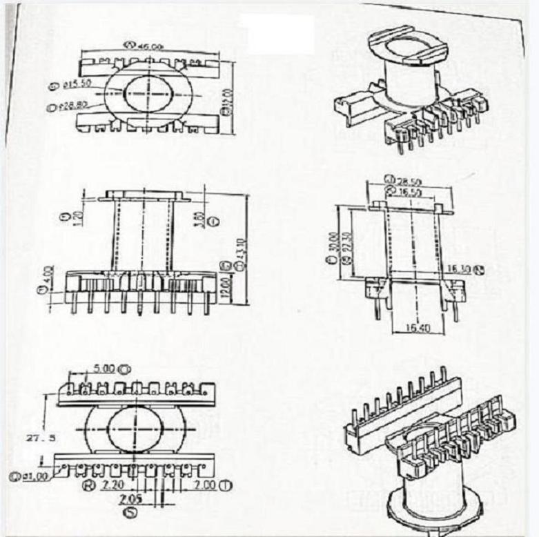 ER4215电木骨架高频骨架ER42变压器骨架立式9+9脚 磁芯变压器电子