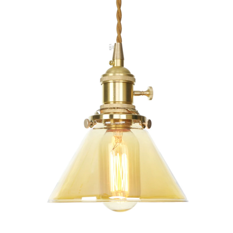 Modern and minimalistic copper glass creative ceiling lamp for living room for bed
