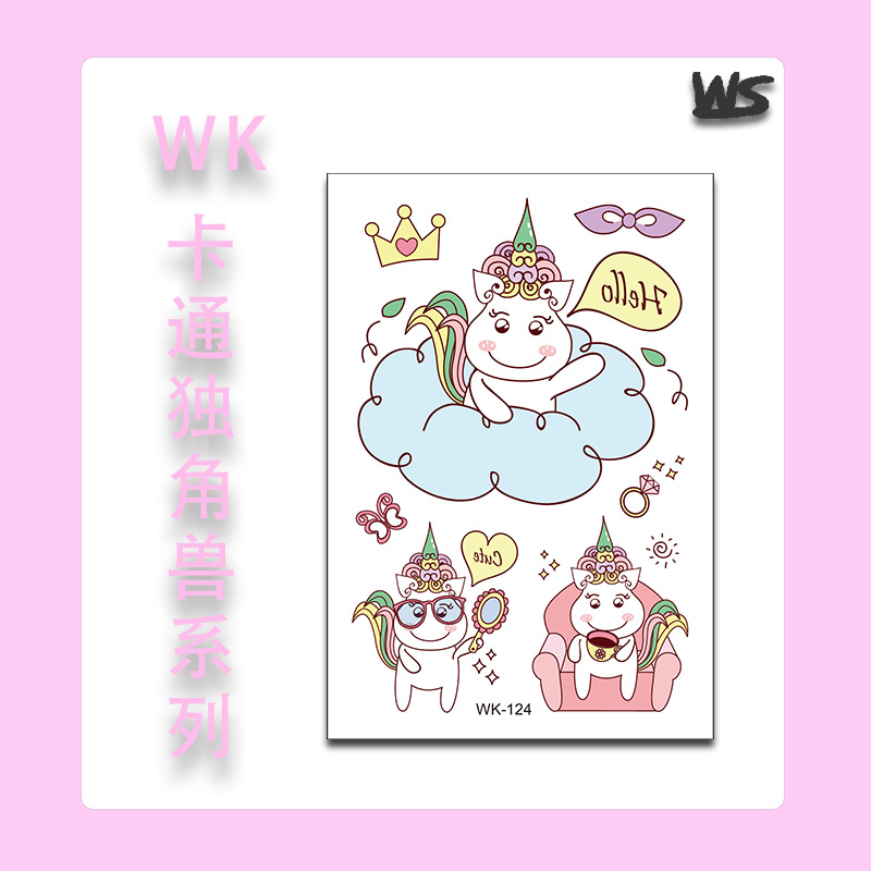 Tatuajes Temporales Infantiles de Unicornio y Sirena Papel de Transferencia de Agua Multicolor para Niños