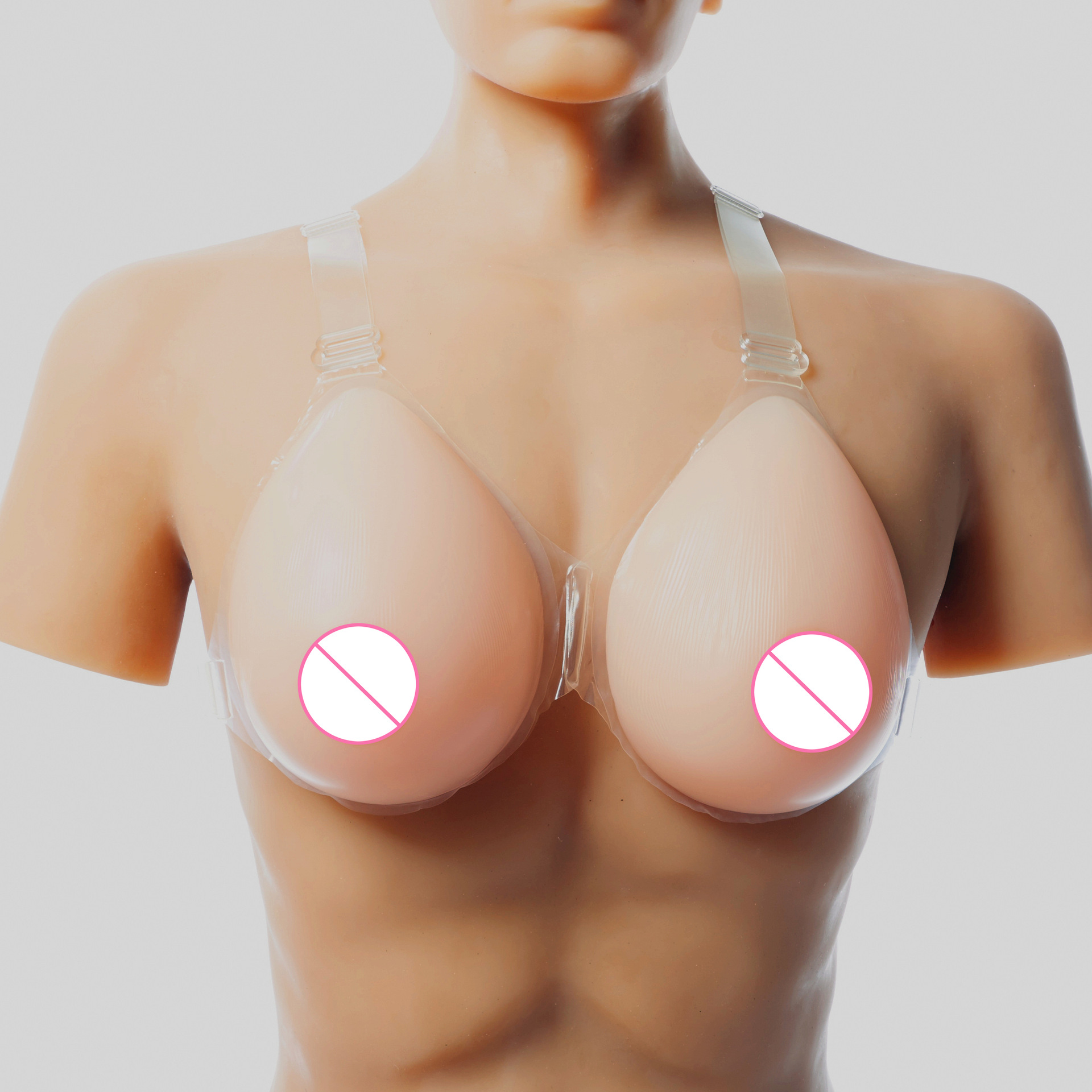 Venta caliente de la fábrica de los hombres CD de una sola pieza vestido de pecho artificial gota de agua pecho falso pecho artificial de silicona artificial