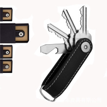 厂家定制 创意钥匙扣 钥匙收纳器 男女收纳钥匙包 头层牛皮钥匙扣