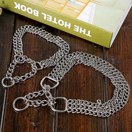 大狗不锈钢狗狗颈链一拉紧项圈宠物用品批发耐用中大型犬三角双排