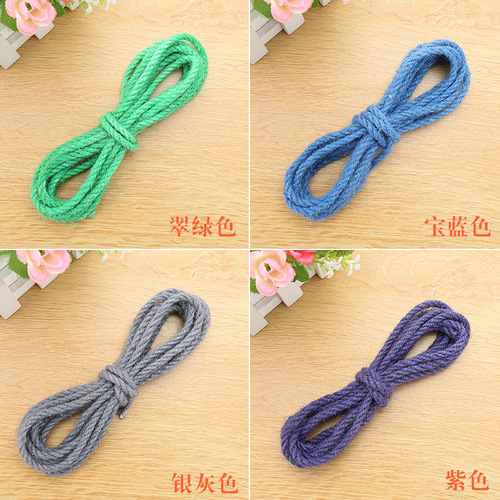 5mm Colored Jute Rope for Kindergarten Crafts, Natural Hemp String, DIY Accessories, Decorative Items, Wrapping Tubes, Flower Pots, and Cat Climbing Structures