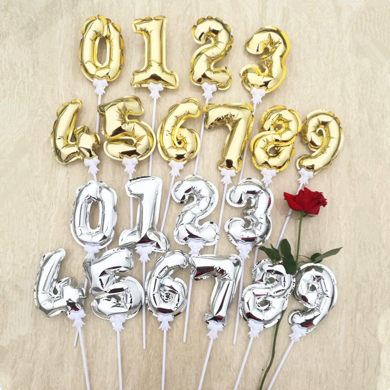 14cm digital aluminum film ball automatic inflatable ball birthday party cake flowers flag 0-9 cake decoration card 14cm digital aluminum film ball automatic inflatable ball birthday party cake flowers flag 0-9 cake decoration card