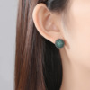 Crystal earings, copper earrings, spherical zirconium, micro incrustation, European style, wholesale