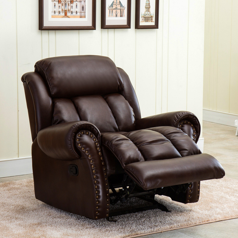 First-class space sofa set, functional leather chair, audio-visual electric home theater living room European smart recliner