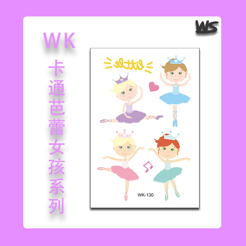 Tatuajes Temporales Infantiles de Ballet y Princesa de Papel de Transferencia de Agua, Decorativo, para Fiestas