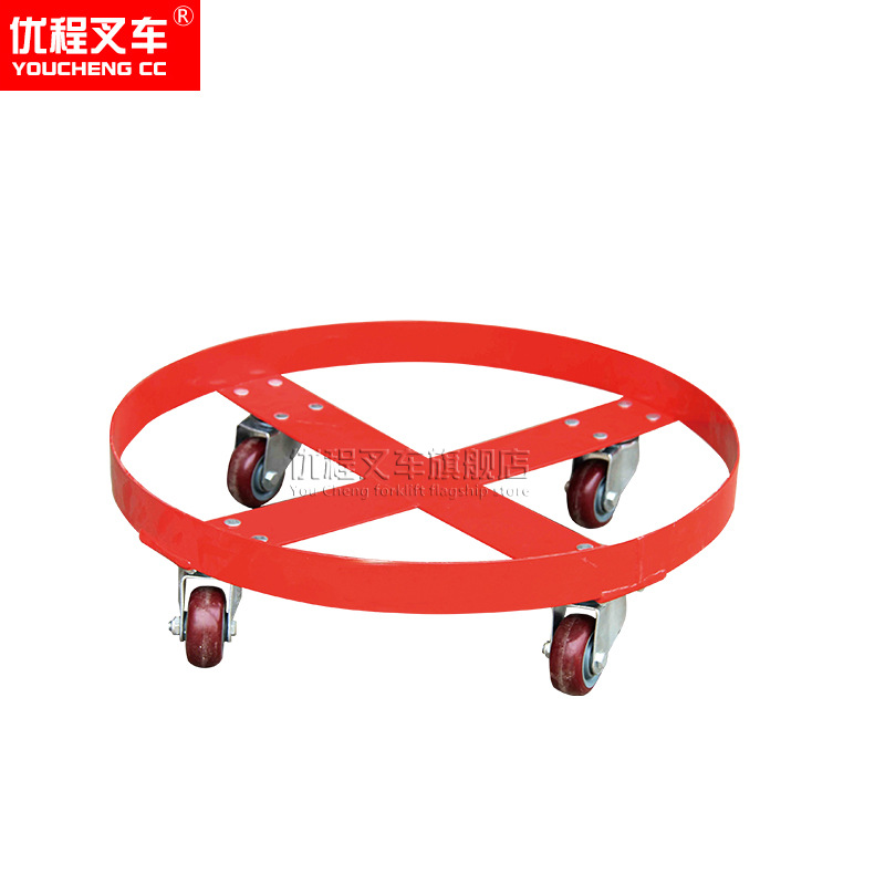 Transición carro de barril de acero inoxidable 304 base de barril de aceite carro de transporte de barril de aceite de cuatro ruedas simple carro de barril de aceite carro móvil