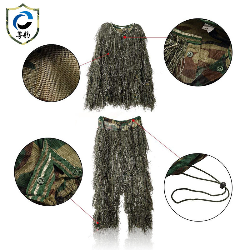 1,7 kg más el tamaño de la selva al aire libre táctico traje camuflaje CS invisible lana Snipe Gilly Suit
