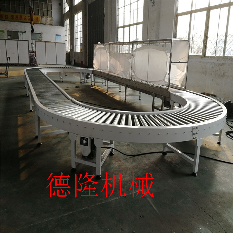 德州转弯滚筒输送机不锈钢绞龙螺旋输送机动力滚道输送线