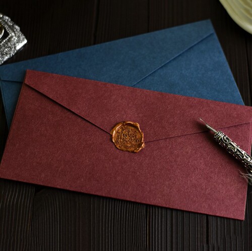 B2/ B3 retro color bronzing Western style blank lining envelope business invitation kraft paper logo thickened