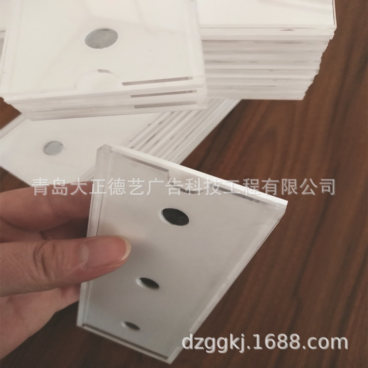 亚克力强磁卡槽透明盒资料盒加工制做有机玻璃展示盒照片卡槽