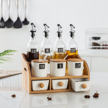 北欧创意陶瓷调料盒 调味罐套装 家用厨房收纳玻璃油瓶调料罐组合