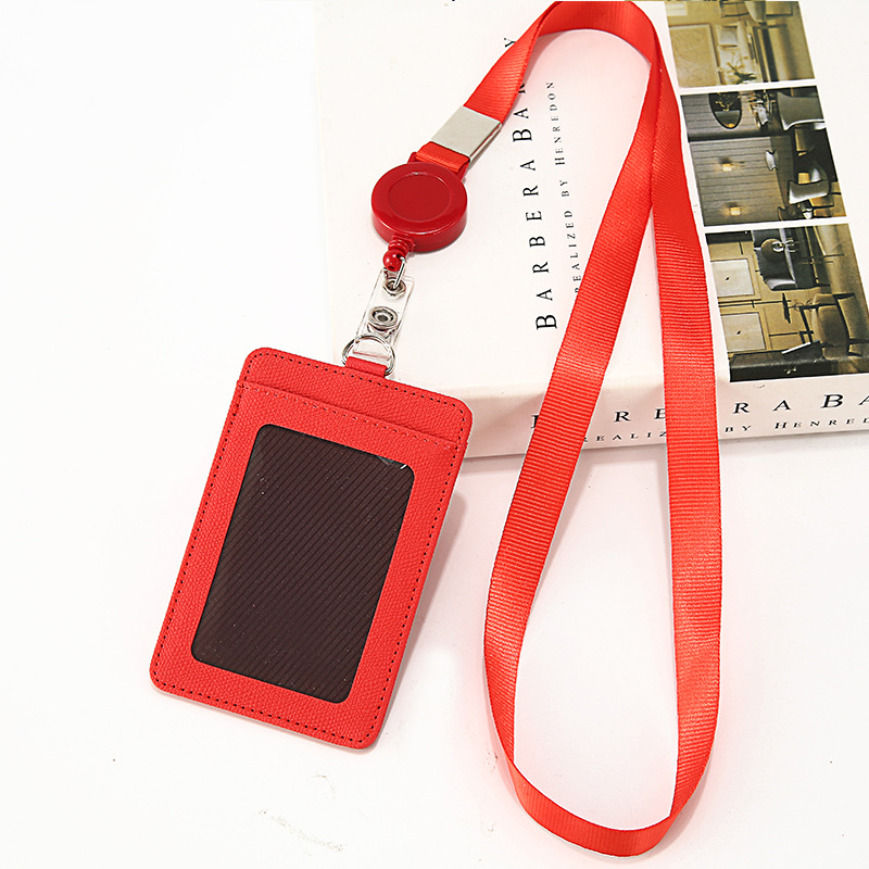 Fábrica al por mayor titular de la tarjeta de Trabajo de La PU imitación de cuero Tarjeta de Identificación estudiante insignia titular de la tarjeta de trabajo