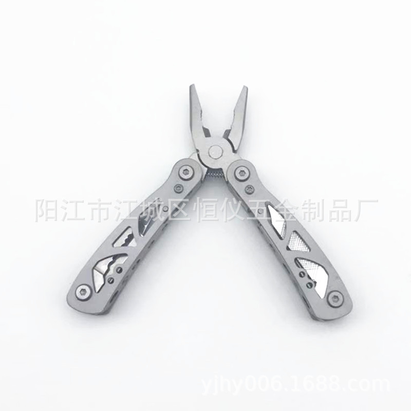 供应多功能礼品钳子 户外野营便携工具钳 不锈钢折叠镂空钳批发