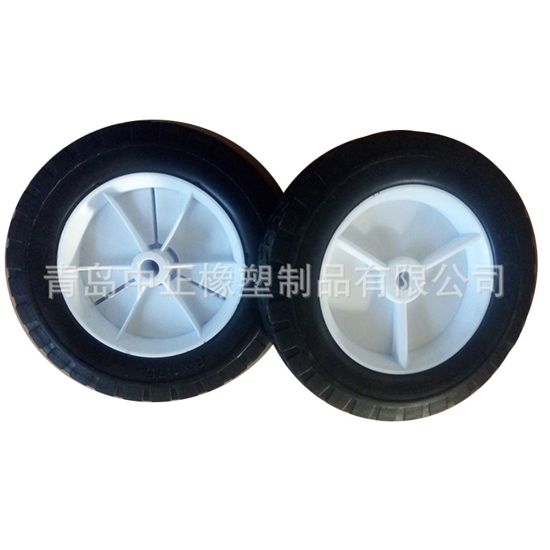 供应8*1.75工具车轮子 塑料轮辐 实心轮 青岛厂家加工生产