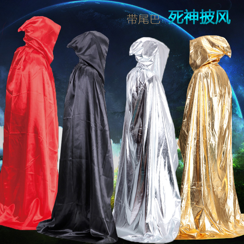 Halloween traje adulto Cosplay muerte capa rendimiento traje negro mago vampiro