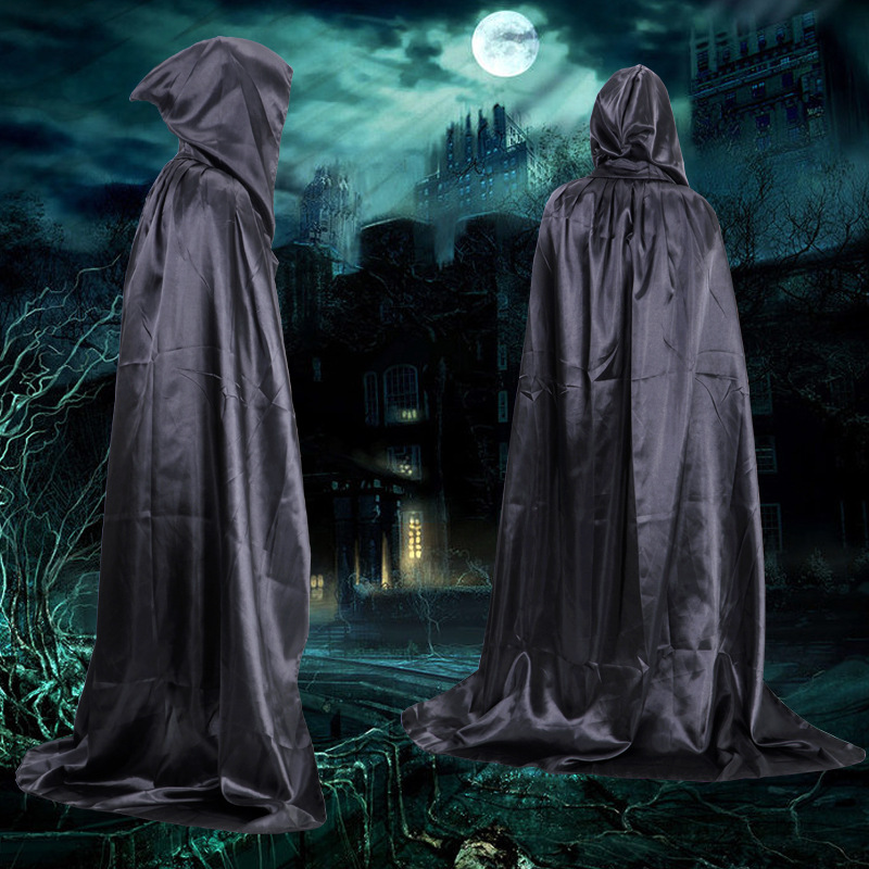 Halloween traje adulto Cosplay muerte capa rendimiento traje negro mago vampiro
