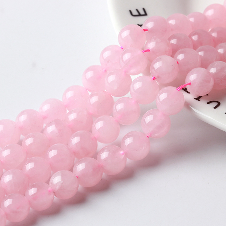 Wholesale powder crystal round beads semi-finished horse powder loose beads DIY original handmade jewelry hibiscus stone strip with beads