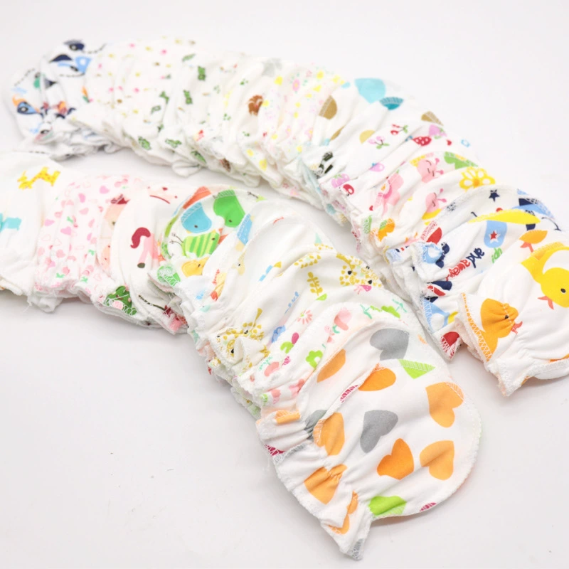 Детские перчатки без царапин, хлопковые новые-born gloves, один размер 10×8 см, мультиколор