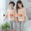 Summer children's sleeves, set, thin pijama suitable for men and women