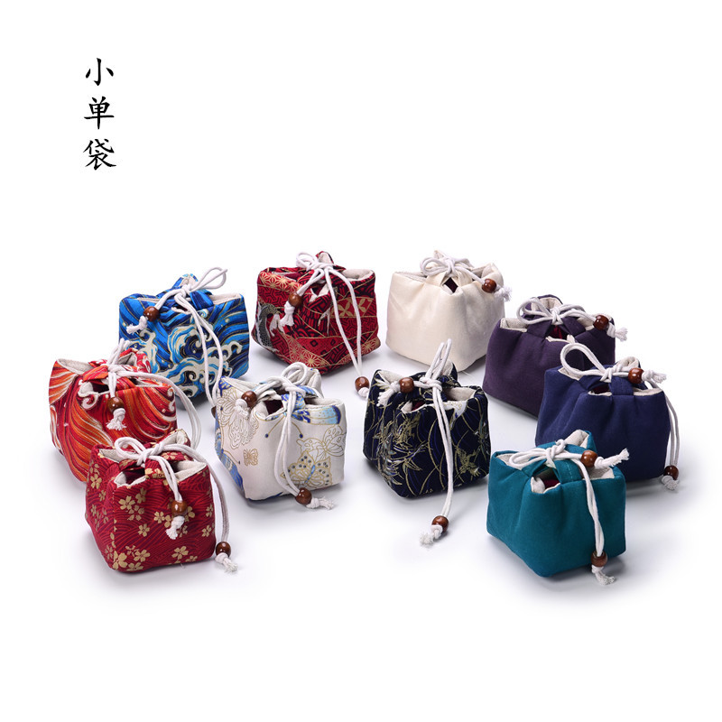Small tea single cup built tea cup storage bag purple sand cup cloth bag bamboo hat cup girdle cloth bag with logo and thickening