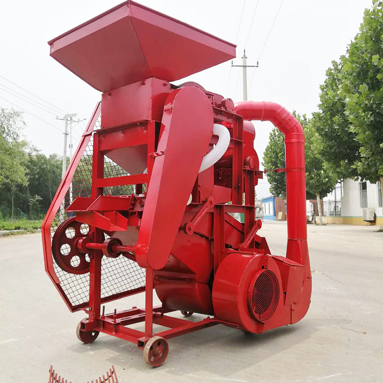 山东除尘带二次抽风花生脱壳机脱粒干净不伤果仁花生加工电柴两用