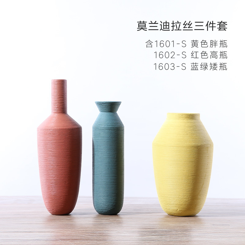 Ins moderno minimalista morandi jarrón de cerámica decoración diseñador nórdico decoración suave decoración del hogar al por mayor