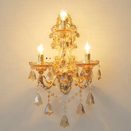 欧式水晶壁灯卧室床头墙壁壁灯别墅复式楼走廊过道锌合金壁灯批发