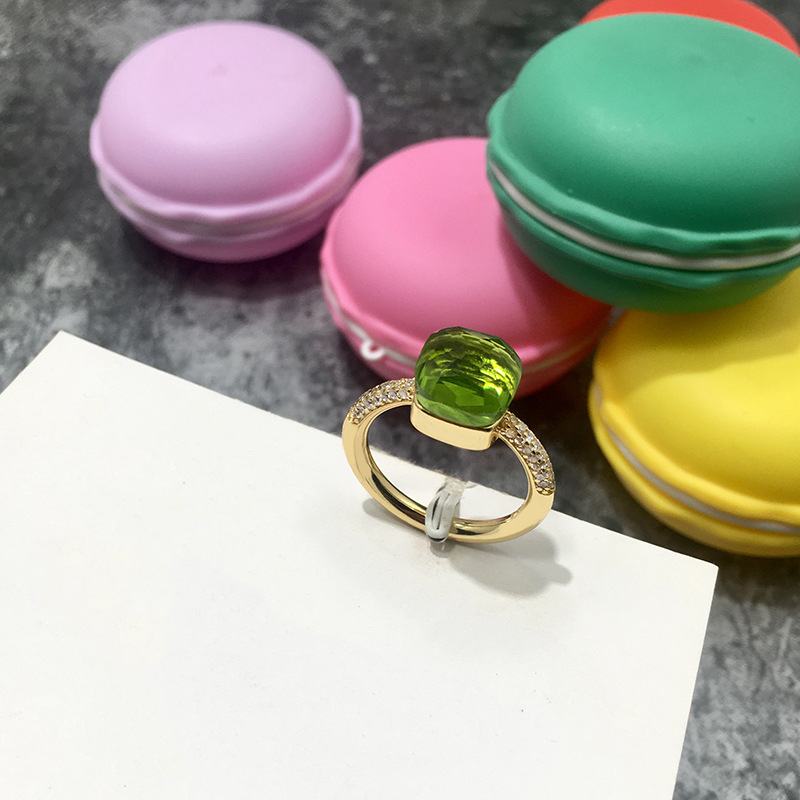 韓国版不規則な多面宝石スタイルロンドンブルークリスタルダイヤモンド人差し指リングエメラルドリング男性と女性用