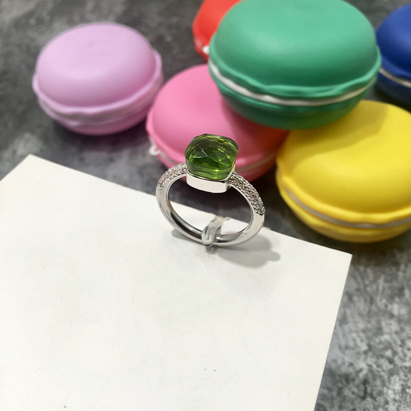 韓国版不規則な多面宝石スタイルロンドンブルークリスタルダイヤモンド人差し指リングエメラルドリング男性と女性用