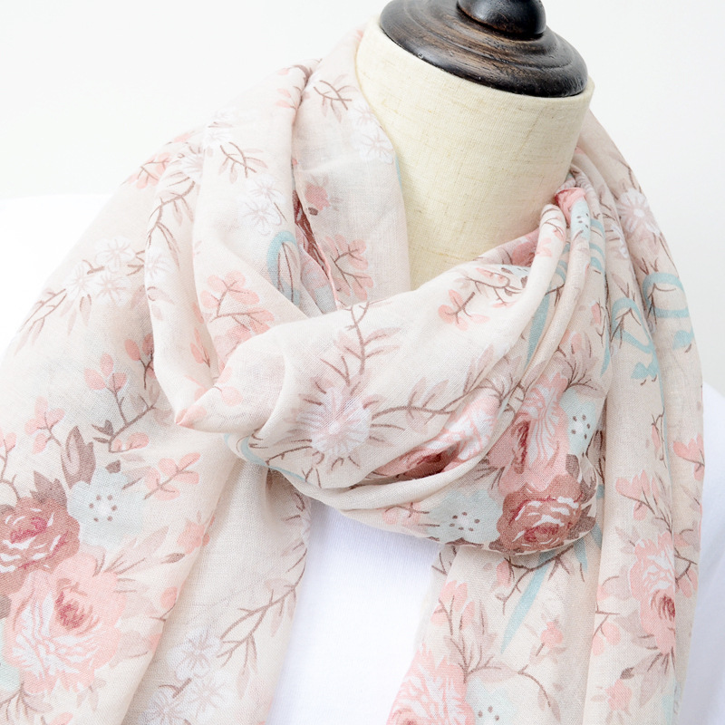 Bufanda decorativa artística fresca de estilo japonés bufanda larga 2019 nuevo comercio exterior transfronterizo exportación fina bufanda de algodón y lino