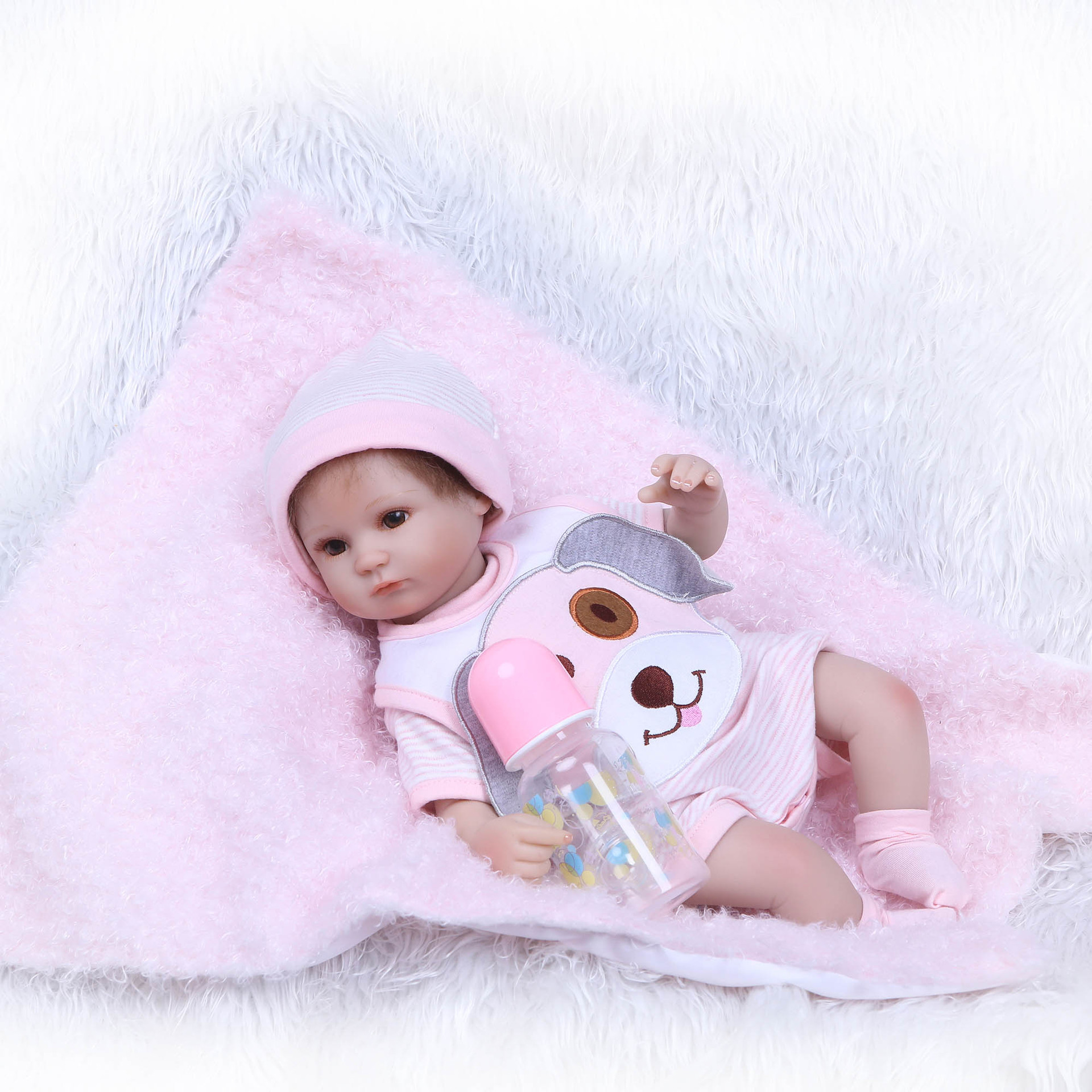 Simulación muñeca de goma suave bebé durmiendo muñeca lindo bebé regalo de boda cama presionando muñeca
