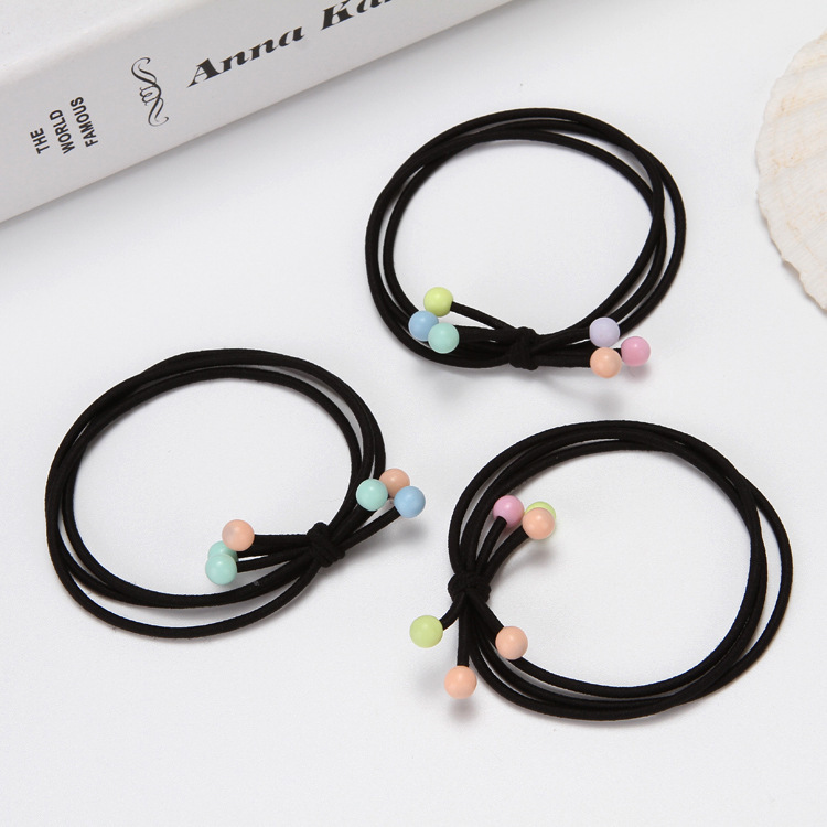 Coreana de cereza pequeña perla roja 3 en 1 de alta elasticidad frijoles rojos cuerda de cabeza de cuerda de cabello de mariposa correa de correa de mujer al por mayor