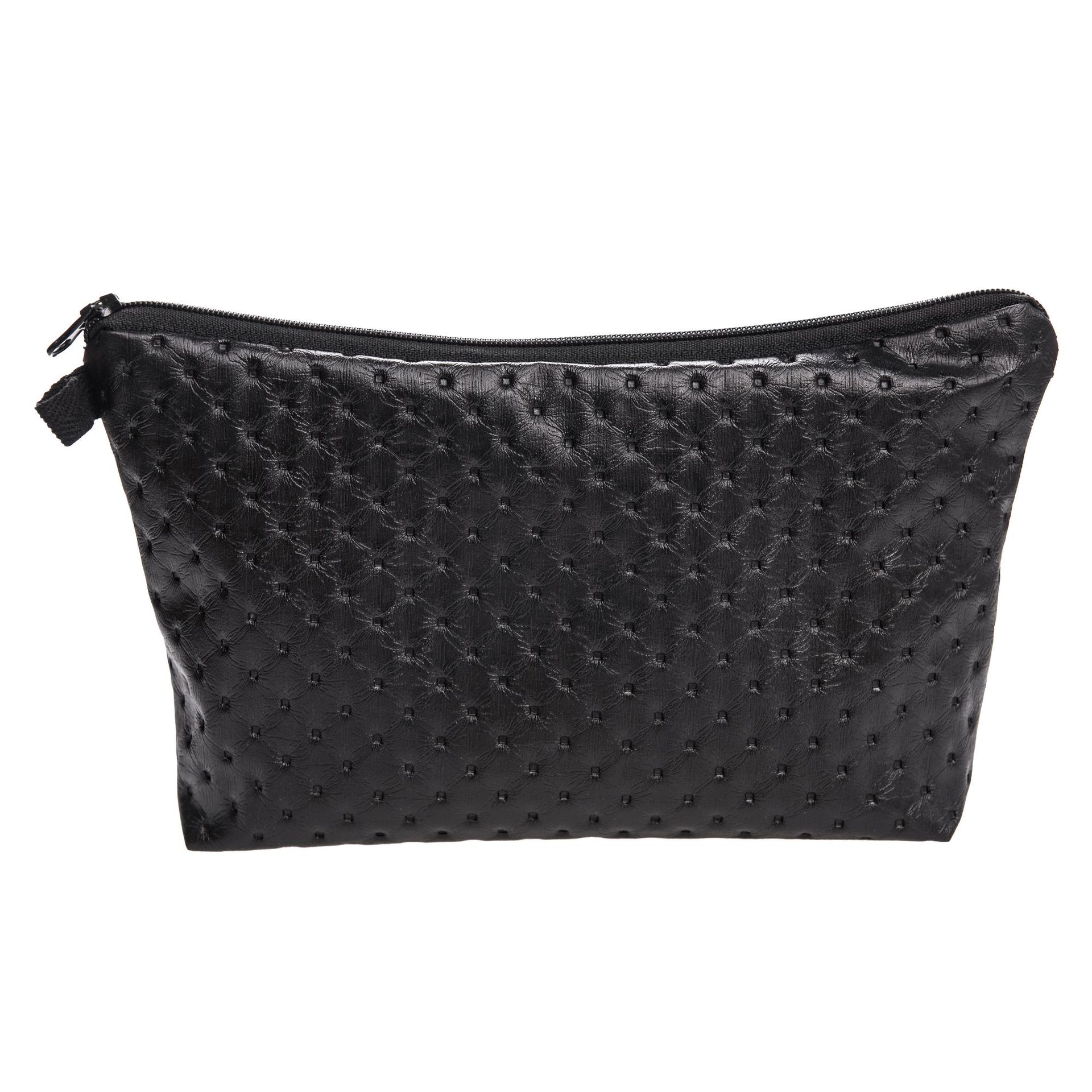 Amazon transfronterizo de color sólido de la PU bolsa de almacenamiento de cuero impermeable bolsa de lavado de las mujeres bolsa de cosméticos láser de moda embrague