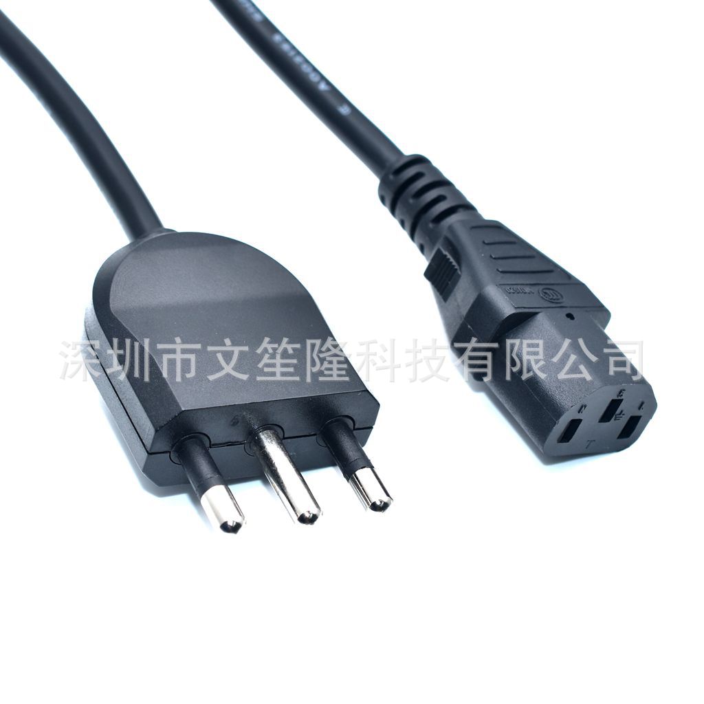 意大利16A插头品字尾10A电源线,0.6米 意大利品字尾电源线ITM-C13