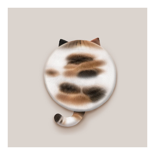 Cat style cute cartoon seat cushion memory foam car warm animal seat cushion cat personality creative round seat cushion